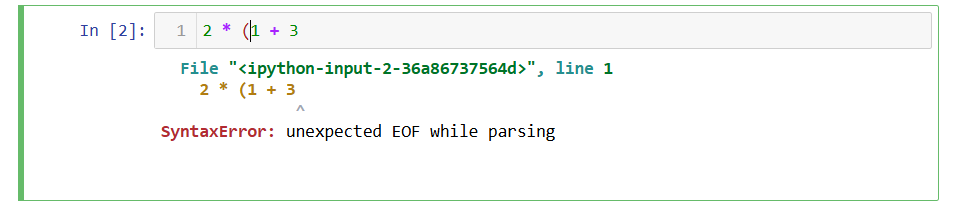 Open parenthesis highlighted in red